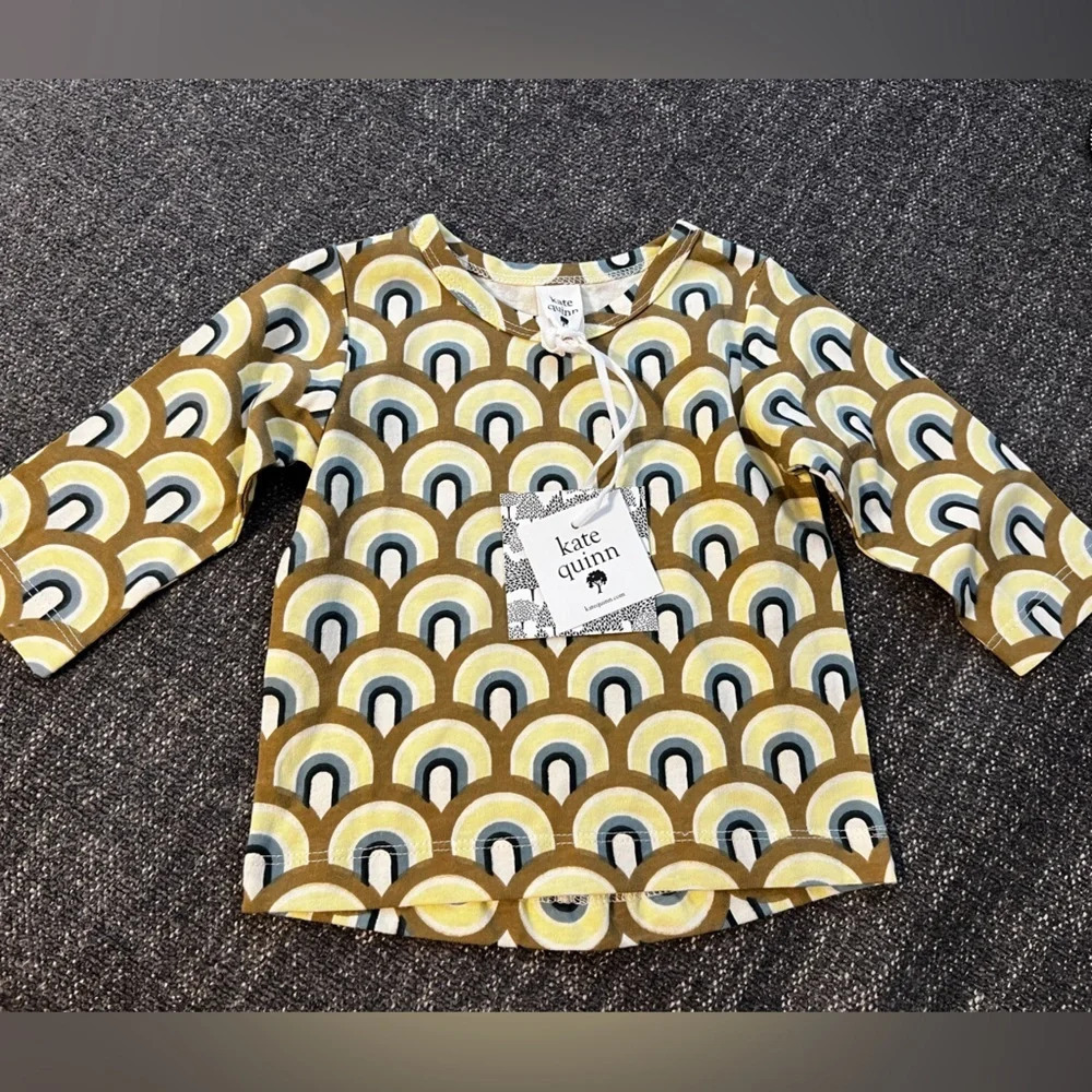NWT Kate Quinn Long Sleeve Boho Rainbow Shirt - 6-12mo